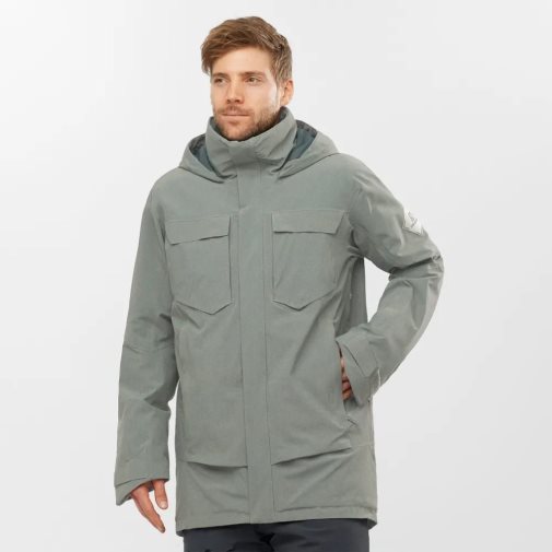 Chaquetas De Esquí Salomon Stance Cargo Insulated Encapuchado Hombre Verde Oliva | MX GRSU930